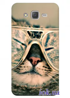 Чехол для Galaxy J7 - Забавный котик