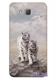 Чехол для Galaxy J7 - Необычные тигры
