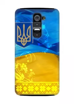 Чехол на LG G2 с украинским тризубом и флагом