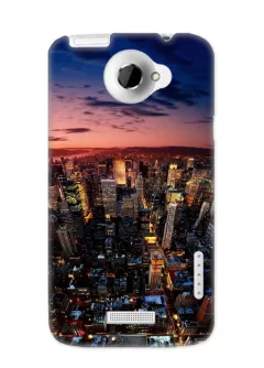 Чехол для HTC One X - Ночной город