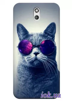 Купить чехол для HTC Desire 610 с котом в очках