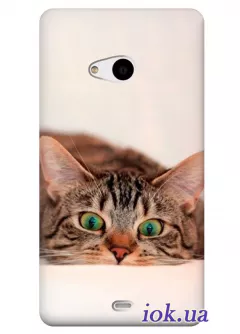 Нежный чехол для девушка на Nokia Lumia 535 с котом