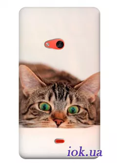 Детская накладка для Nokia Lumia 625 с котом