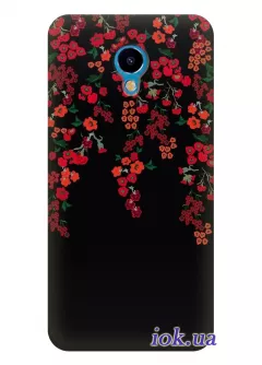 Чехол для Meizu M5 Note - Красные цветы