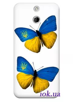 Чехол для HTC One E8 - Украинские бабочки
