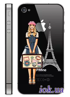 Прозрачный силиконовый чехол для iPhone 4/4S - Путешествие в Париж