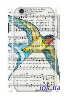 Чехол с музыкальной птицей для iPhone 6/6S