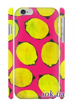 Розовый чехол с лимонами для iPhone 6/6S