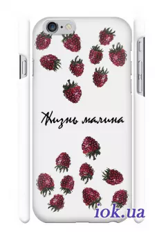 Чехол с ягодами и надписью для iPhone 6/6S