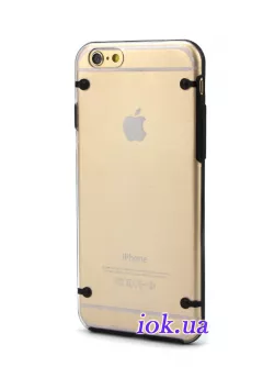 Чехол из силикона на Айфон 6, прозрачный, черный