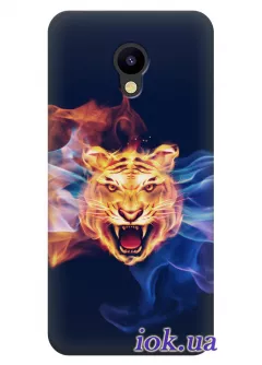 Чехол для Meizu M5 - Тигр в огне