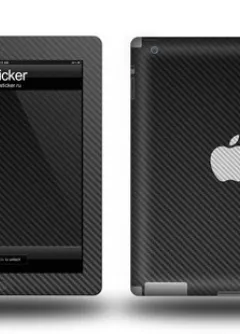 Черный карбон для iPad 3 от Qsticker