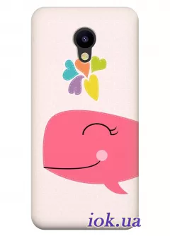 Чехол для Meizu M5 - Розовый кит