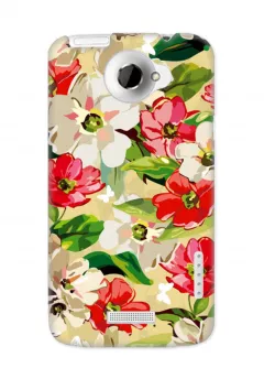 Чехол на HTC One X с цветочками