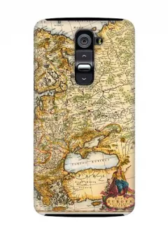 Накладка на LG G2 со старинной картой Европы