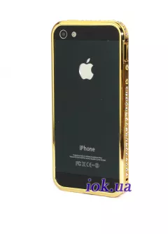 iPhone 5S золотой бампер в стразах