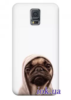 Чехол для Galaxy S5 Plus - Мопс в капюшоне