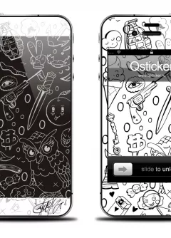 iPhone 4/4S виниловая наклейка - Danger Doodle Art