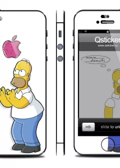 Наклейка Qsticker Simpson Homer на iPhone 5/5S