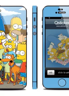 iPhone 5 наклейка с любимыми Simpsons