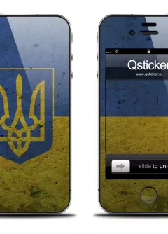 Наклейка на iPhone 4s - флаг Украины
