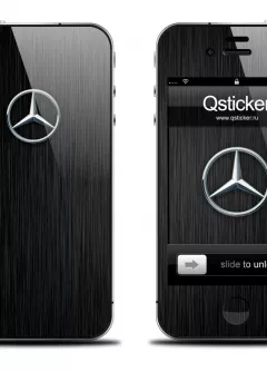 Наклейка на телефон iPhone - Дизайн Mercedes Black
