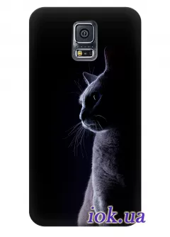 Чехол для Galaxy S5 Plus - Серенький кот