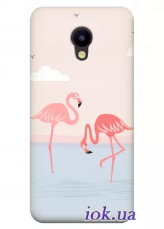 Чехол для Meizu M5 - Пара фламинго