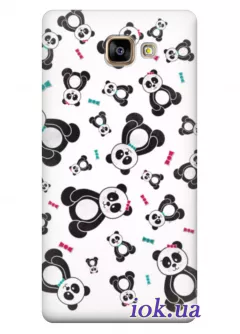 Стильная накладка для Galaxy A7 (2016) с пандами