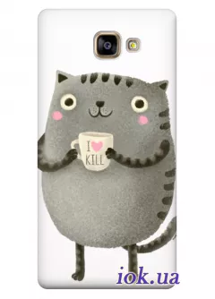 Чехол с толстым котом для Galaxy A7 (2016)