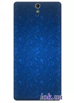 Чехол для Xperia C5 Ultra - Синие завитушки