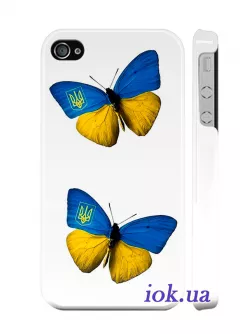 Чехол на iPhone 4 - Украинские бабочки