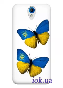Чехол для HTC Desire 620G Dual - Бабочки