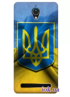 Чехол для Asus Zenfone Go - Флаг и Герб Украины