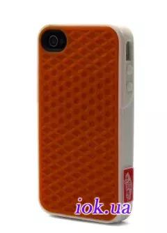 Резиновый чехол Vans для iPhone 4/4S, оранжевый с белым