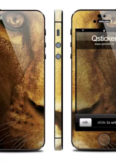iPhone 5 наклейка со львом - LionFace