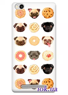 Чехол для Xiaomi Redmi 3 - Бульдоги и Пончики