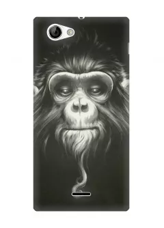 Чехол с лицом обезьяны на Sony Xperia J