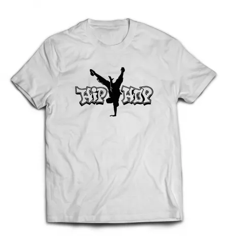 Белая мужская футболка -  Hip-hop