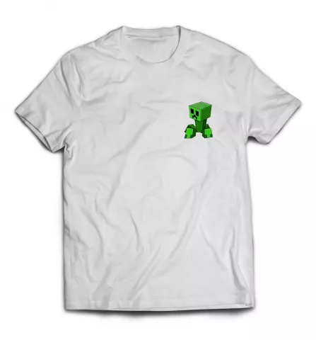 Белая футболка - Зеленый Крипер