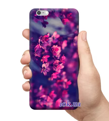 Чехол для смартфона с принтом - Фиолетовые цветы