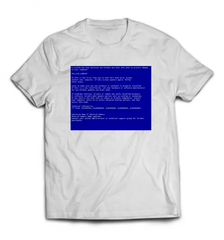 Белая футболка - BSOD (Синий экран смерти)