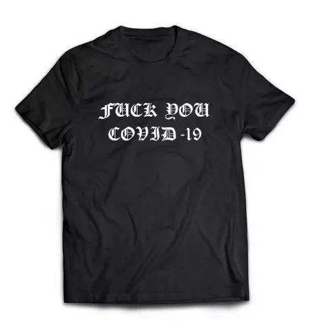 Черная мужская футболка - Fuck you COVID-19