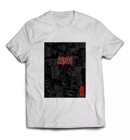 Белая футболка - AC/DC дизайн 