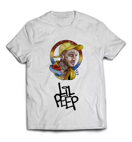 Белая футболка - Lil Peep графика 