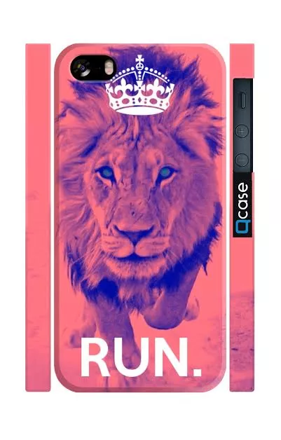 Накладка Qcase на iPhone 5/5S - Run Lion