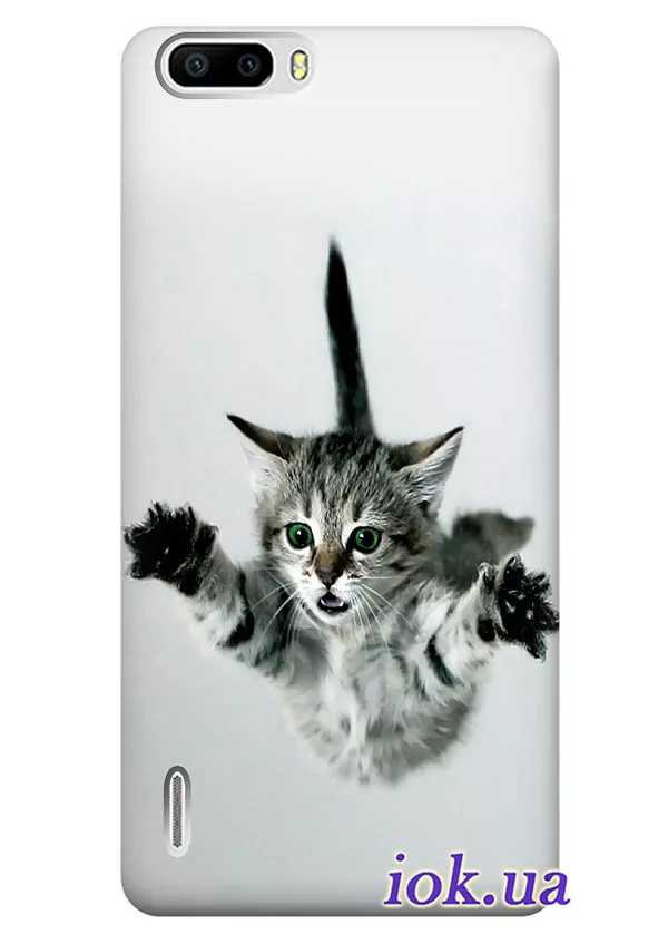 Прикольный чехол для Huawei 6 Plus с смешным котом
