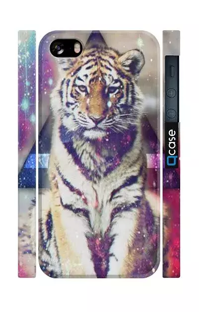 Классный чехол на iPhone 5/5S для любителей тигров - Tiger in Space