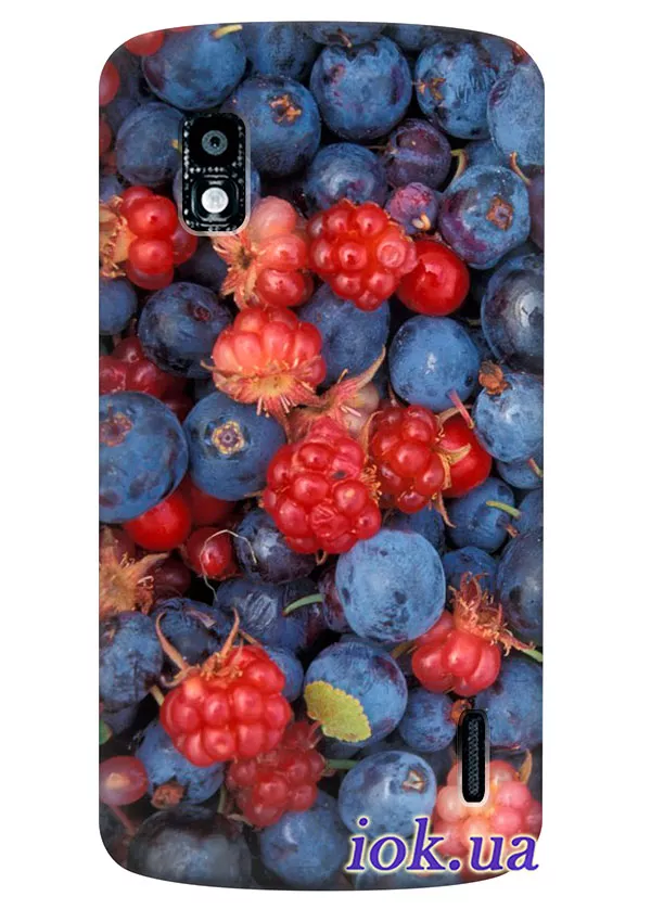 Силиконовый чехол для LG Nexus 4 с ягодами
