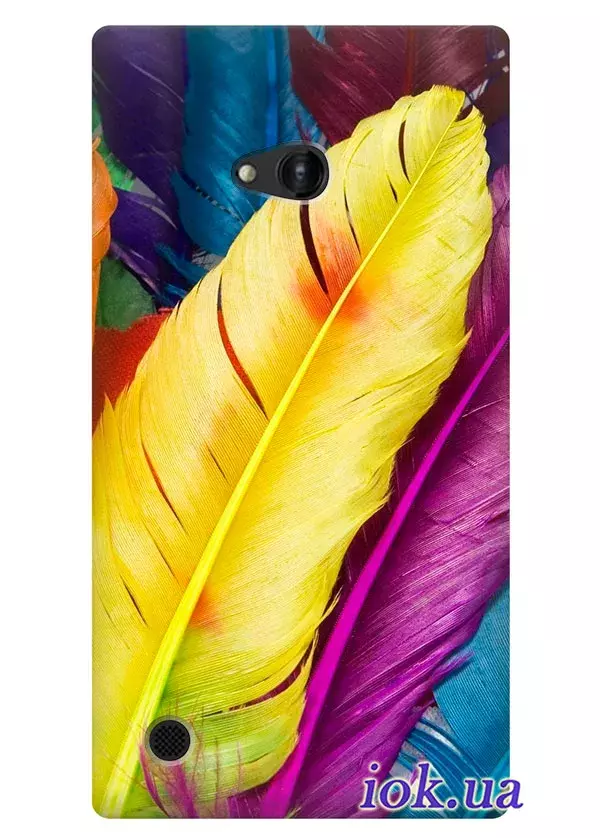 Яркая накладка для Nokia Lumia 720 с перьями